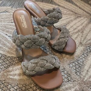 Cushionaire Sparkle Braided Rhinestone Heel